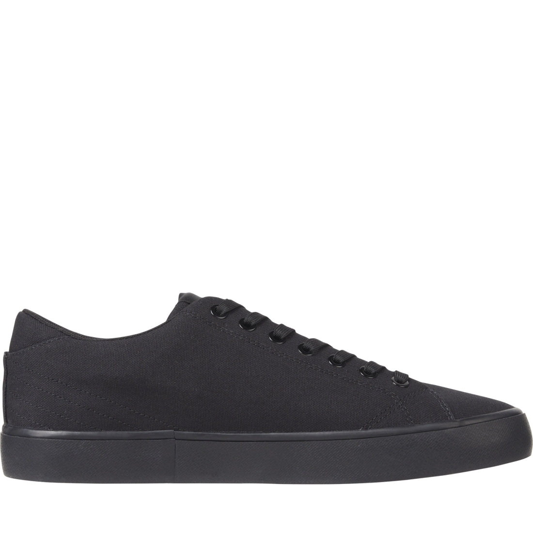 Tommy Hilfiger mens black vulc low canvas sneakers | Vilbury London