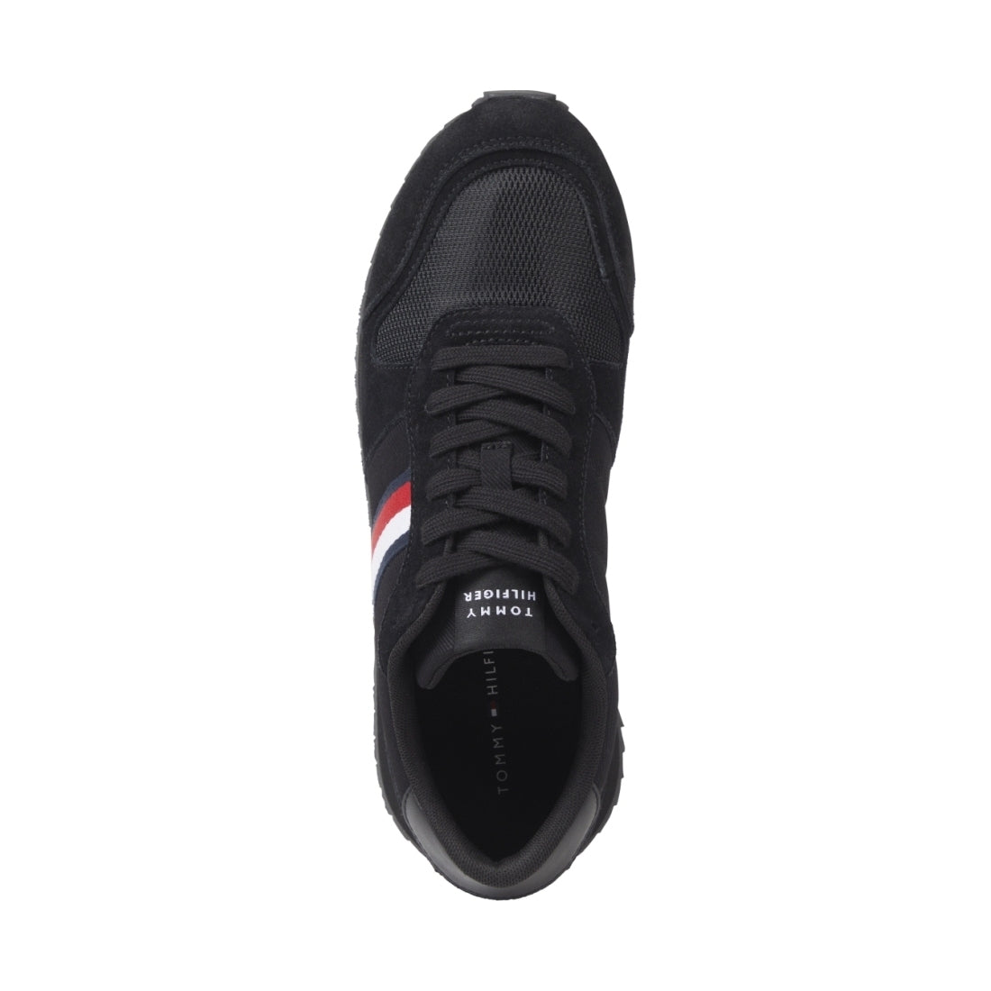 Tommy Hilfiger mens black runner mix leisure | Vilbury London