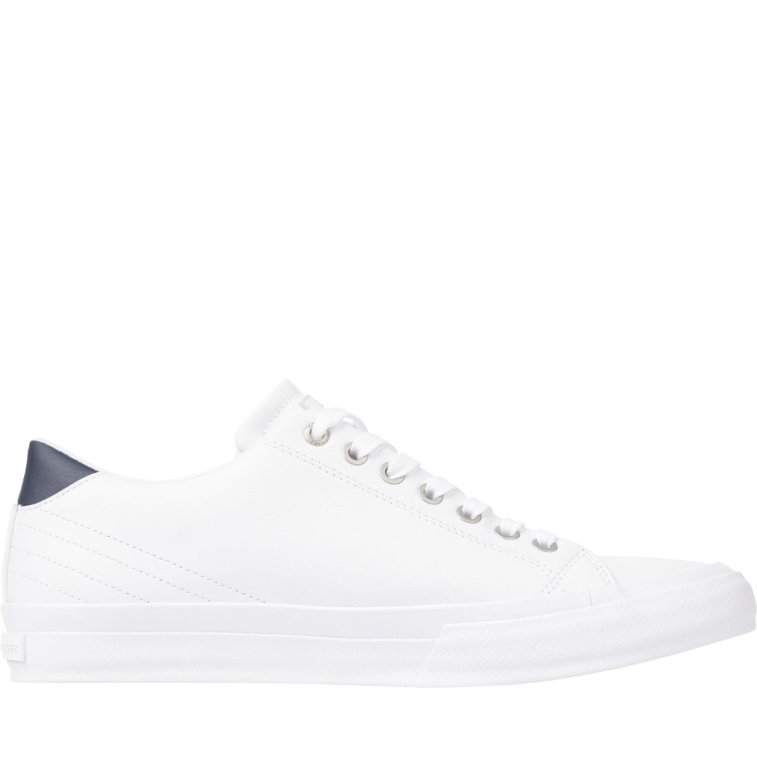 Tommy Hilfiger mens white vulc street low leisure trainers | Vilbury London