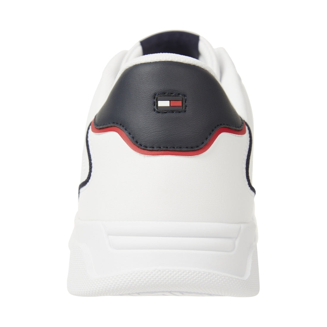 Tommy Hilfiger mens white lo cup detail leisure trainers | Vilbury London