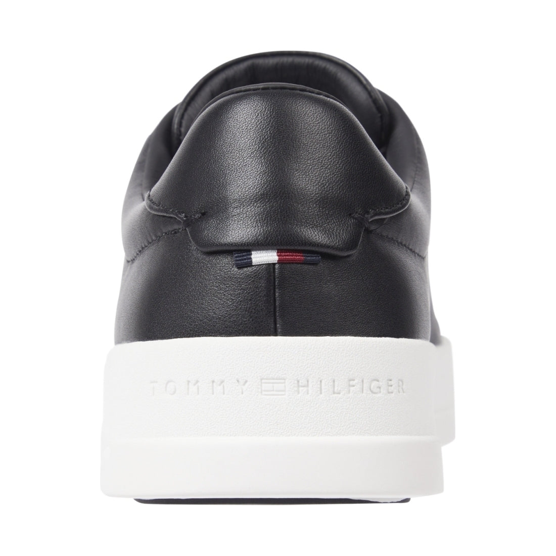 Tommy Hilfiger mens black court premium best leisure trainers | Vilbury London