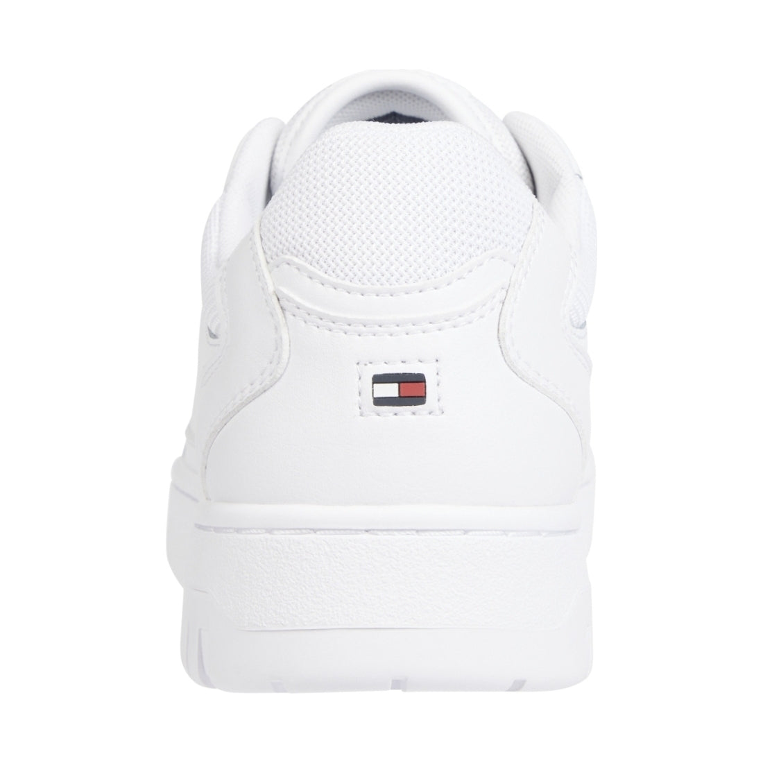 Tommy Hilfiger mens white basket core trainers | Vilbury London