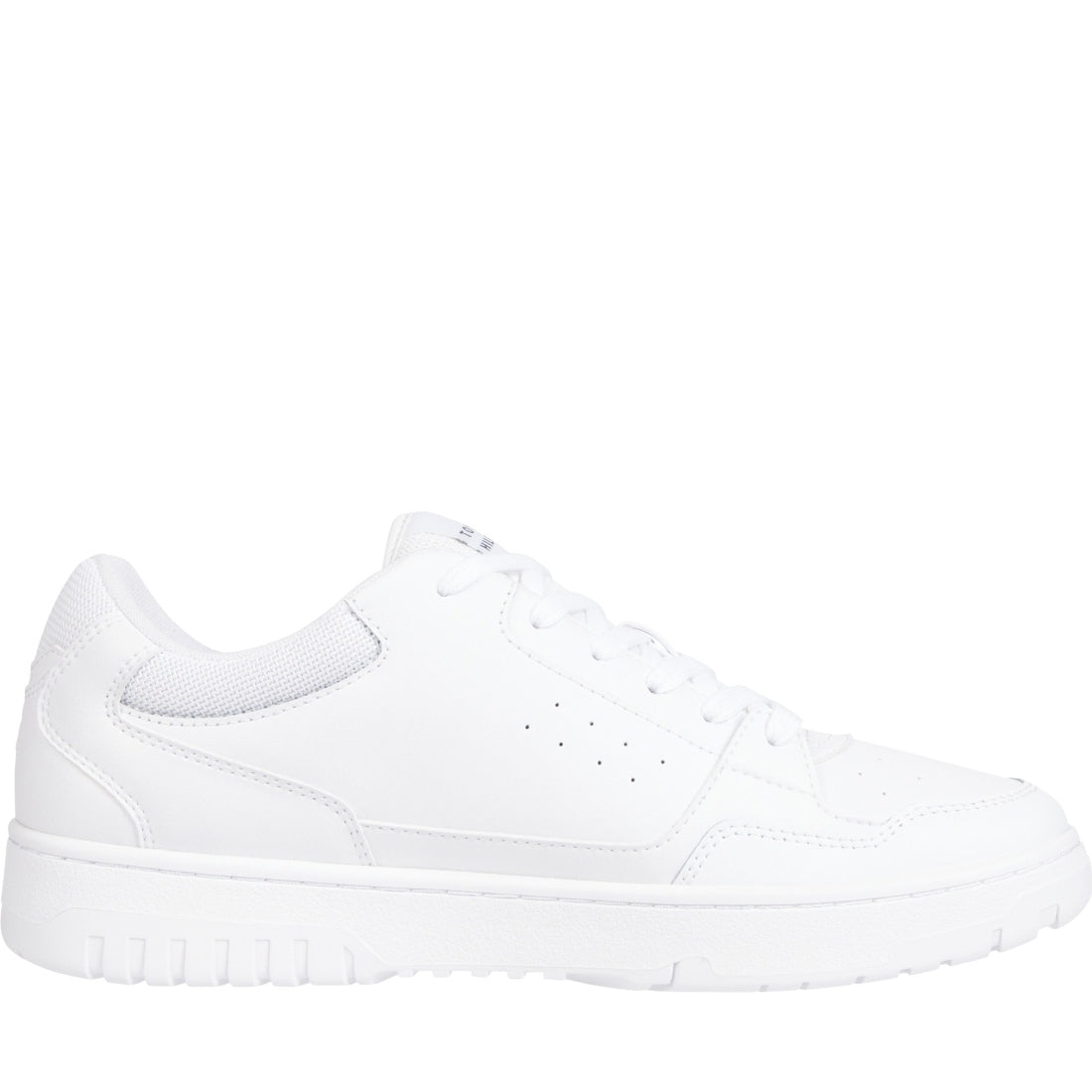 Tommy Hilfiger mens white basket core trainers | Vilbury London