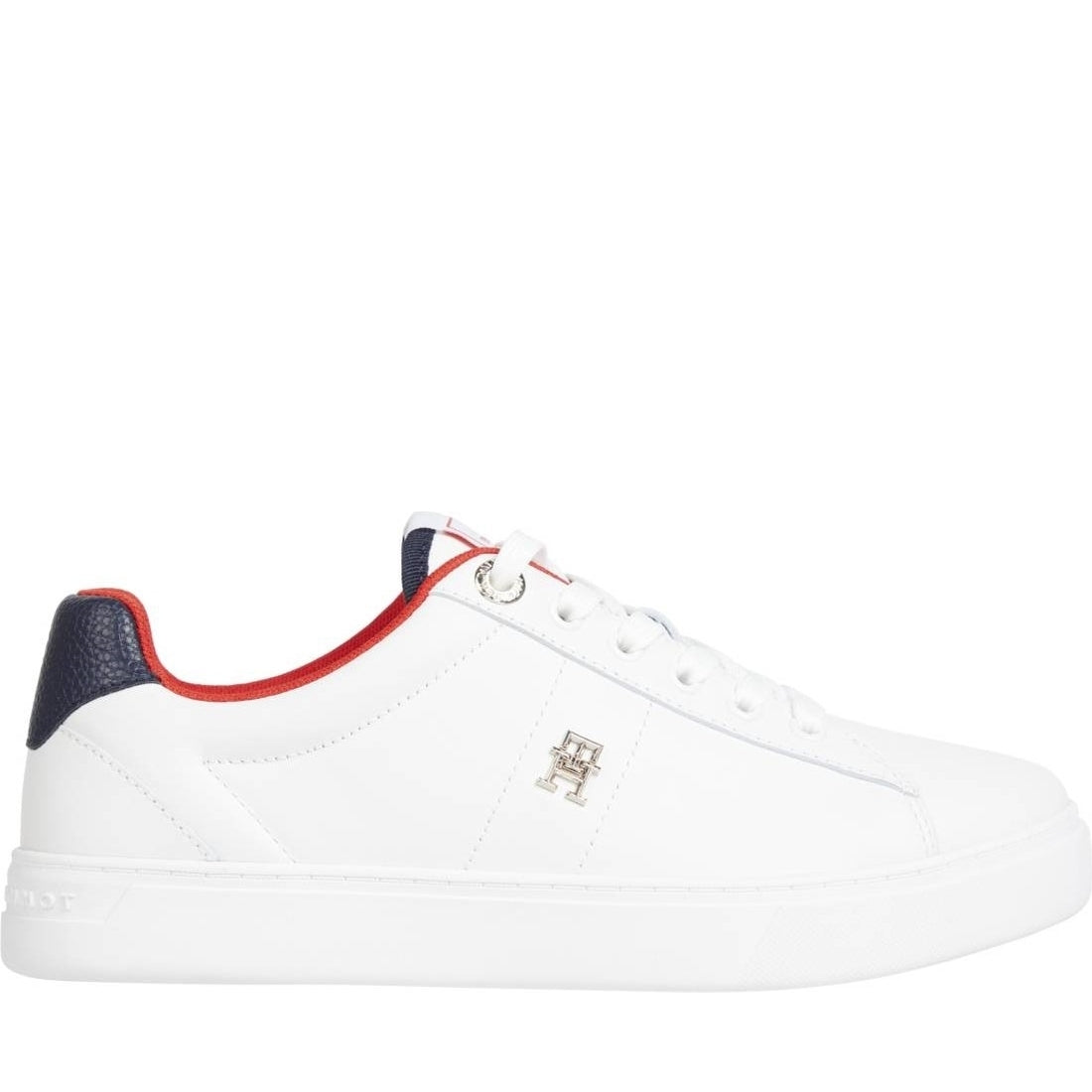 Tommy Hilfiger womens ecru essential elevated sneaker | Vilbury London