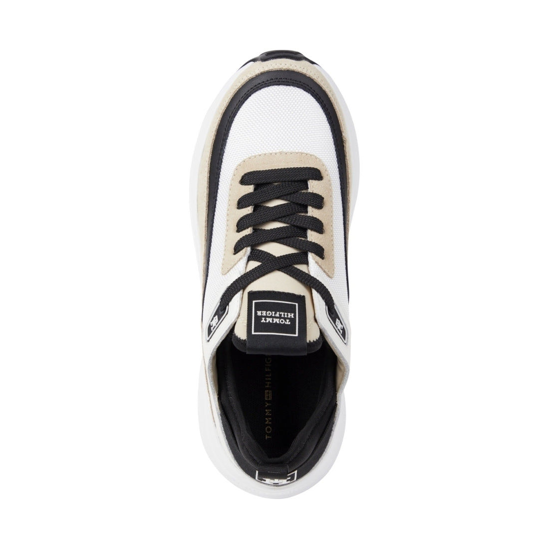 Tommy Hilfiger womens white clay sporty lux leisure trainers | Vilbury London