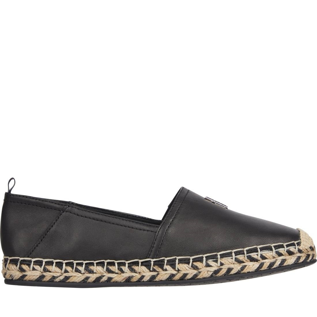 Tommy Hilfiger womens black flat espadrille | Vilbury London