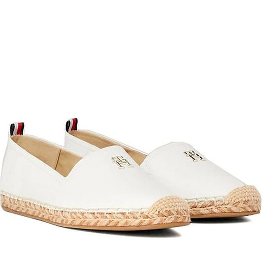 Tommy Hilfiger womens ecru flat espadrille | Vilbury London