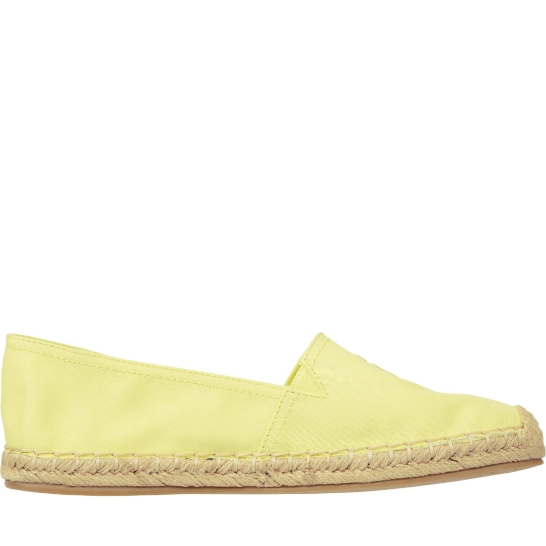 Tommy Hilfiger womens yellow tulip embroidered flat espadrille | Vilbury London