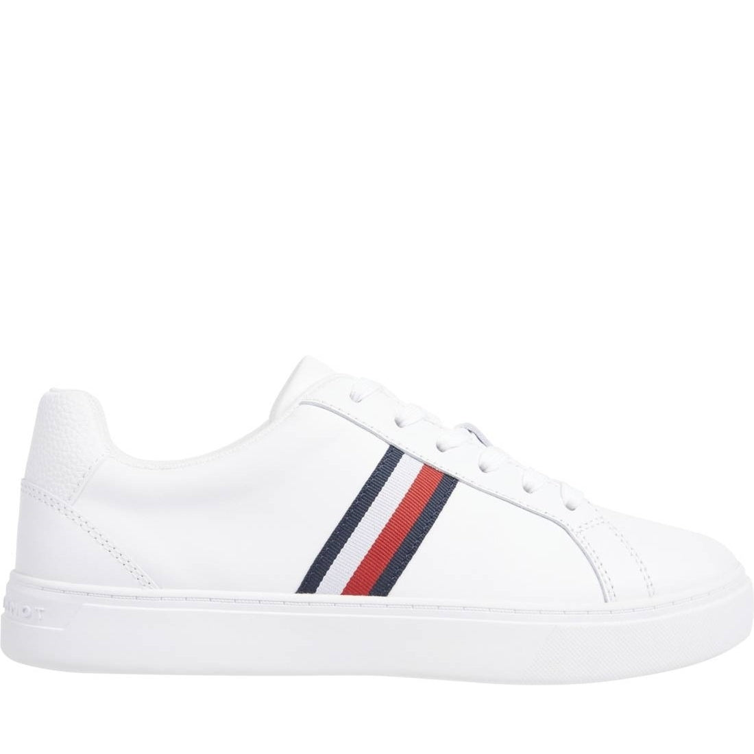 Tommy Hilfiger womens white essential sneaker stripes | Vilbury London