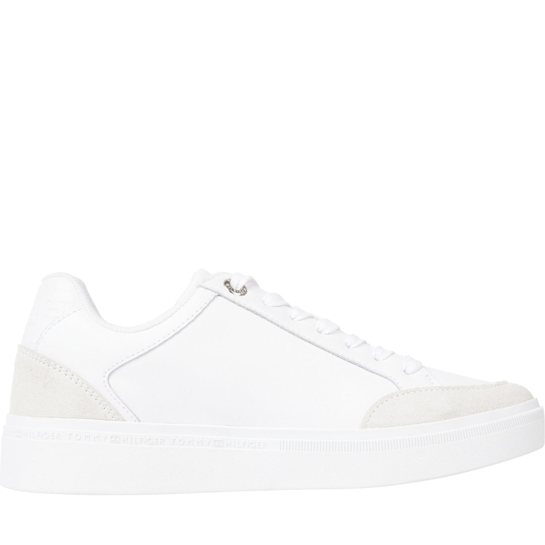 Tommy Hilfiger womens white court sneaker | Vilbury London