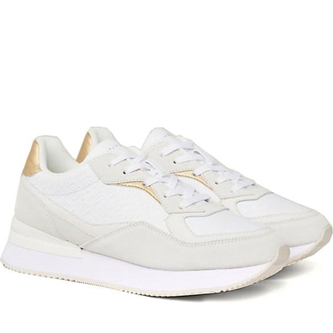 Tommy Hilfiger womens white luxgram leisure trainers | Vilbury London