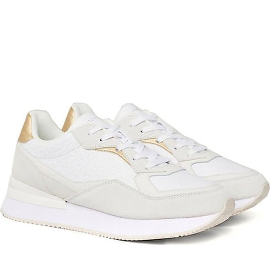 Tommy Hilfiger womens white luxgram leisure trainers | Vilbury London