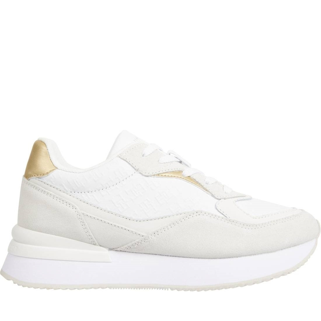 Tommy Hilfiger womens white luxgram leisure trainers | Vilbury London