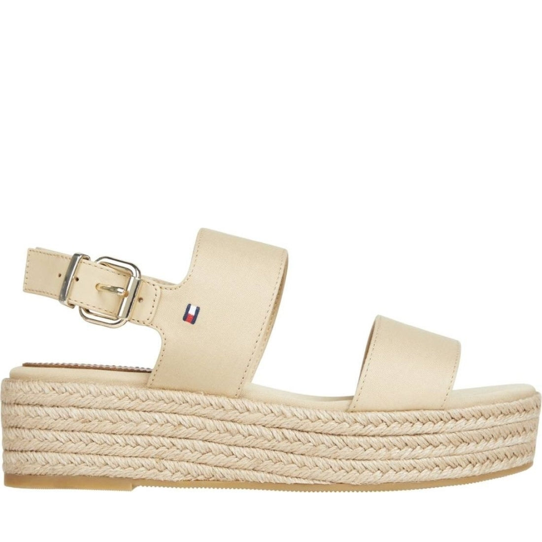 Tommy Hilfiger womens harvest wheat mid wedge sandal | Vilbury London