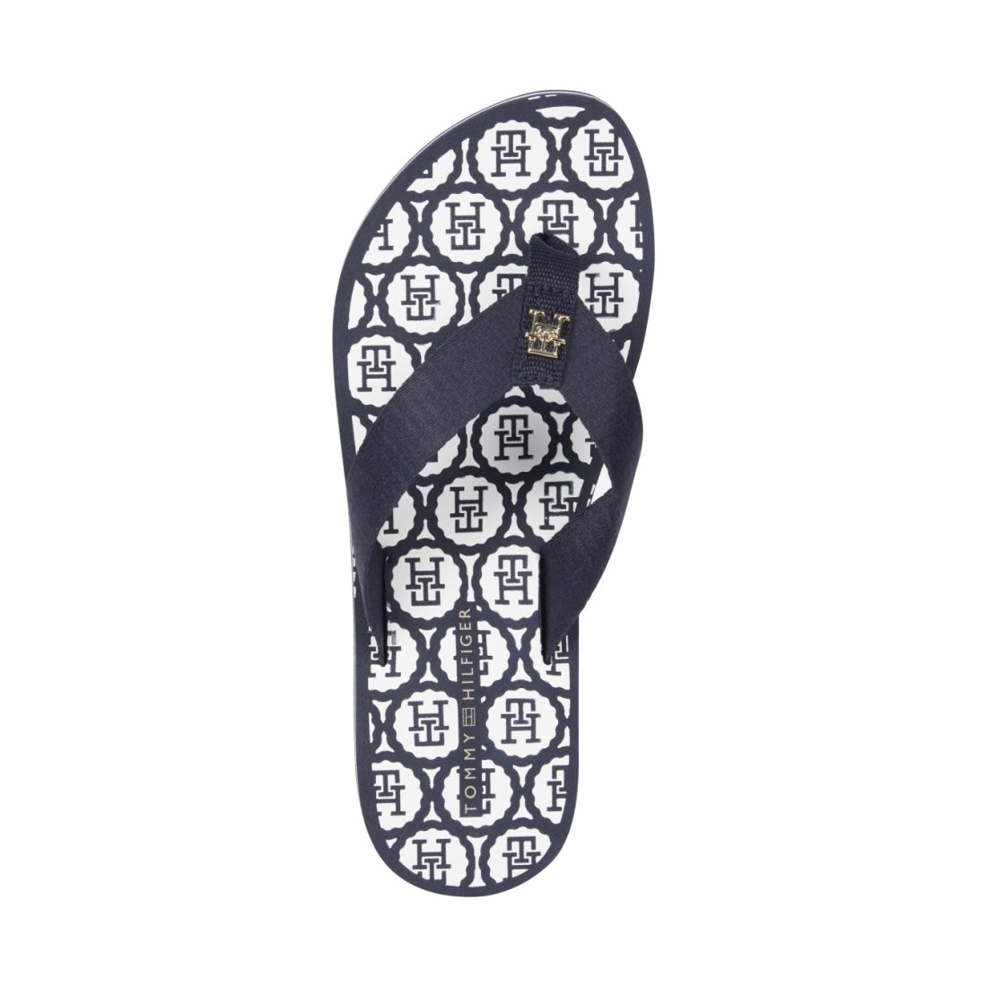 Tommy Hilfiger womens space blue emblem beach sandal | Vilbury London
