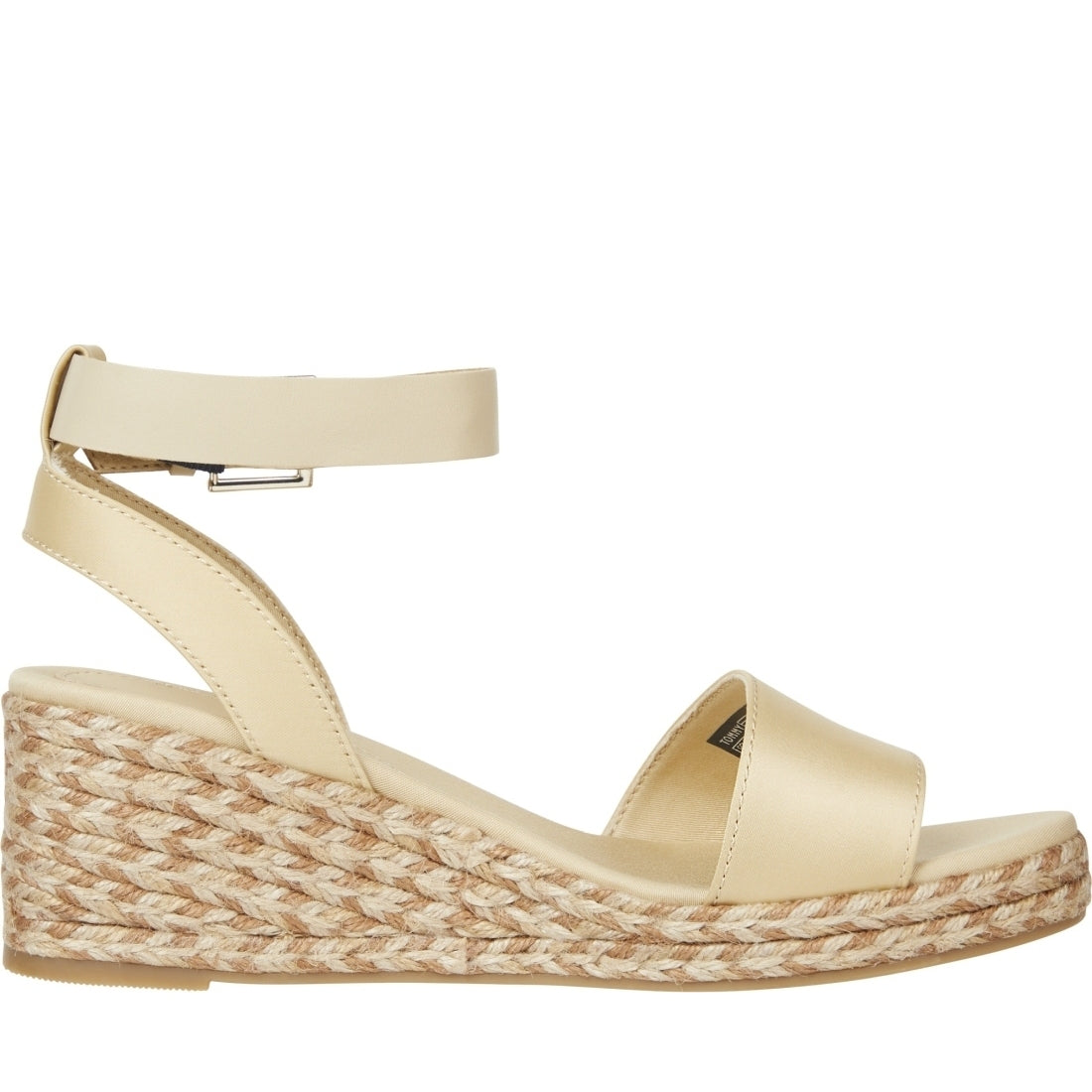 Tommy Hilfiger womens harvest wheat colorful wedge satin sandal | Vilbury London