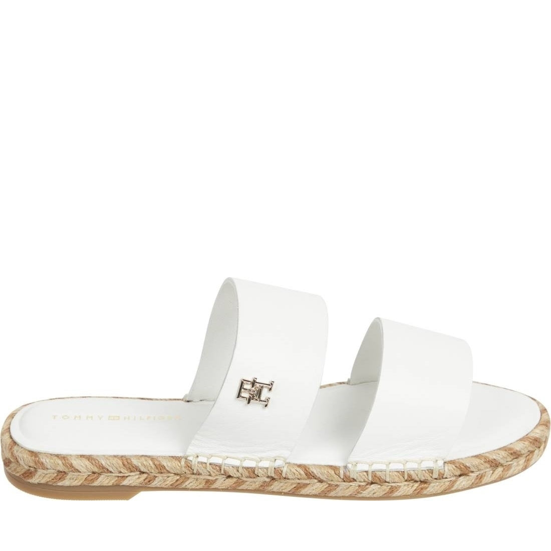 Tommy Hilfiger womens ecru flat sandal | Vilbury London