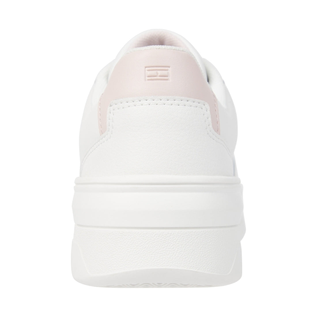 Tommy Hilfiger womens ecru, whimsy pink flag basket sneaker | Vilbury London