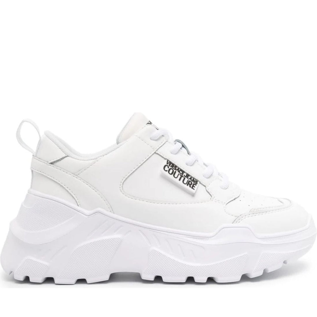 Versace Jeans Couture womens white fondo speedtrack sneakers | Vilbury London