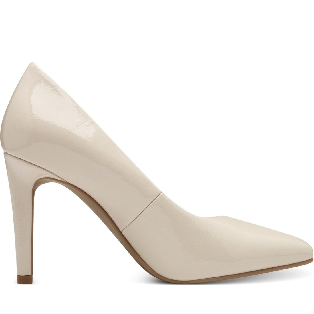 Marco Tozzi womens powder patent metato high heels | Vilbury London