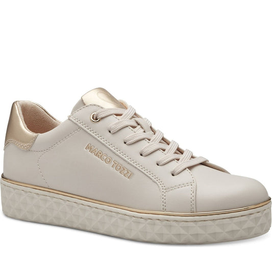 Marco Tozzi womens cream comb ago trainers | Vilbury London