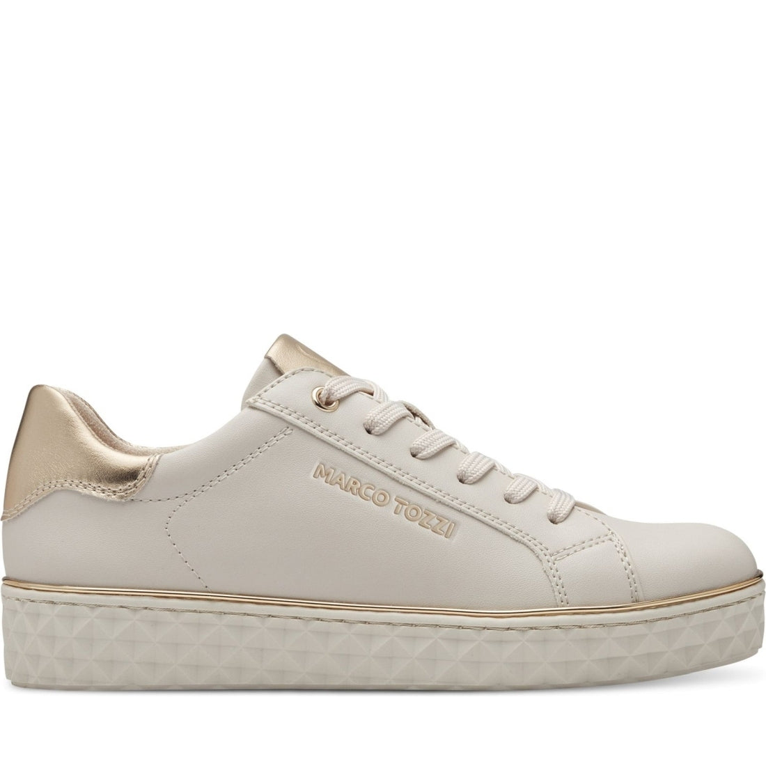 Marco Tozzi womens cream comb ago trainers | Vilbury London