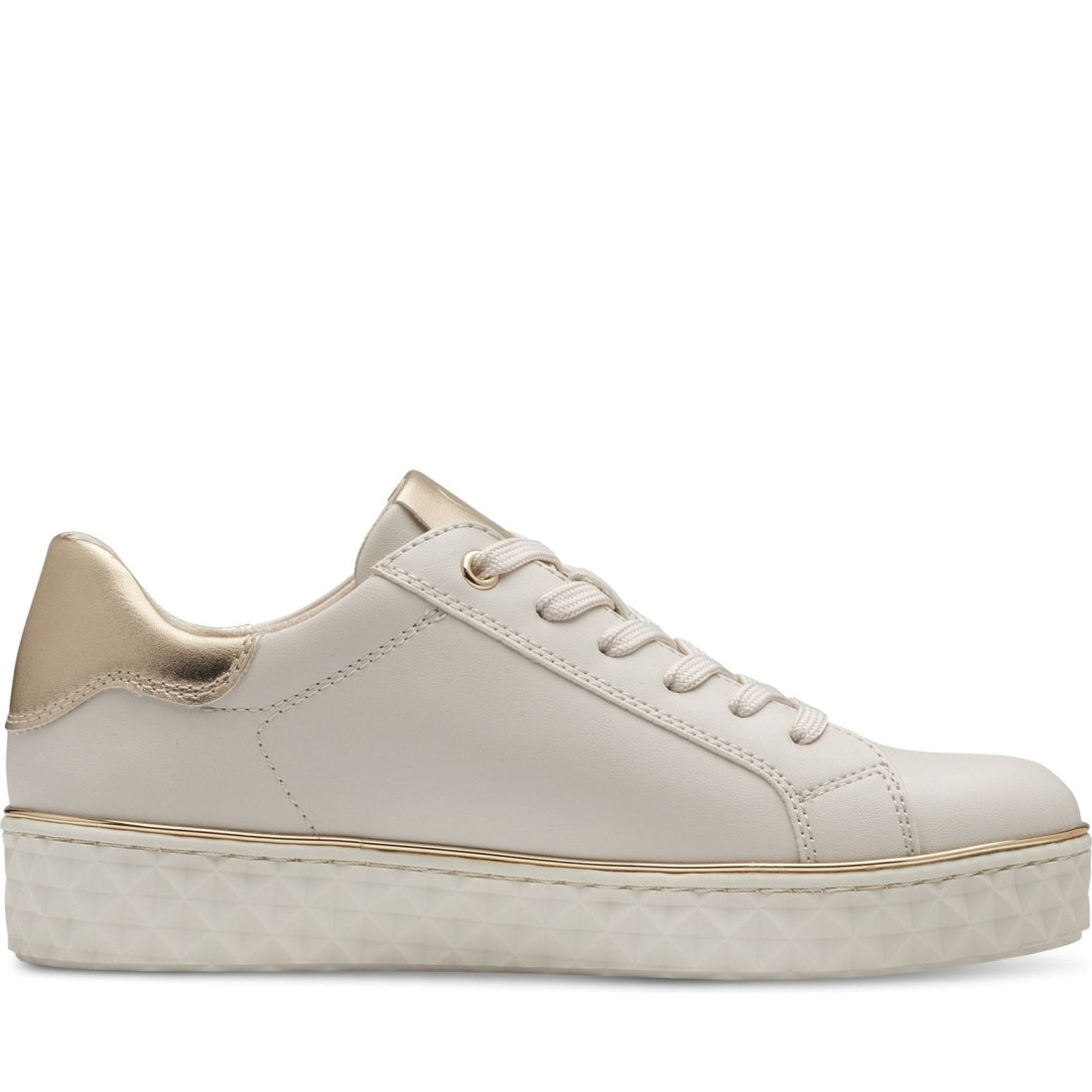 Marco Tozzi womens cream comb ago trainers | Vilbury London