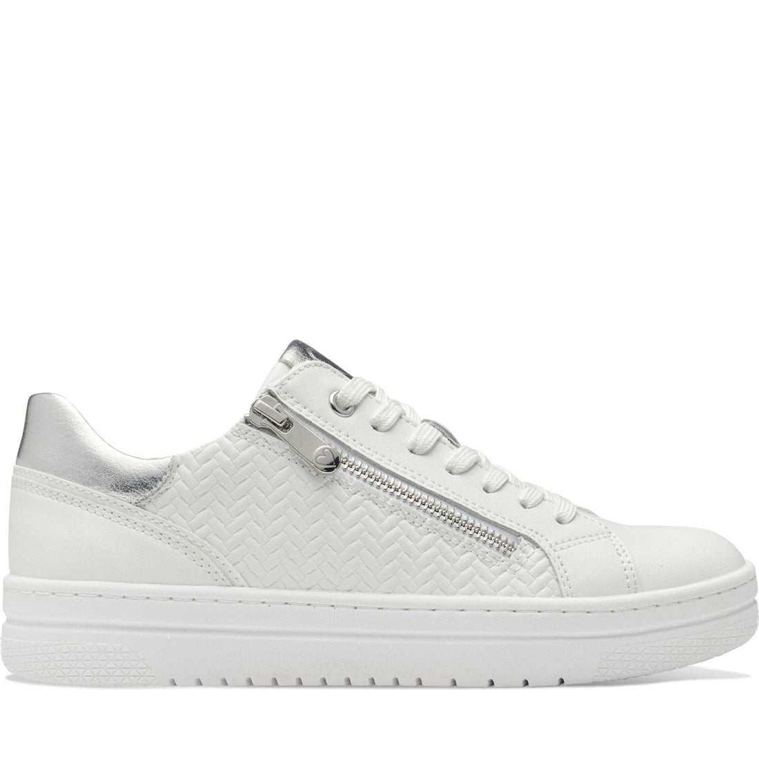 Marco Tozzi womens white comb ago trainers | Vilbury London