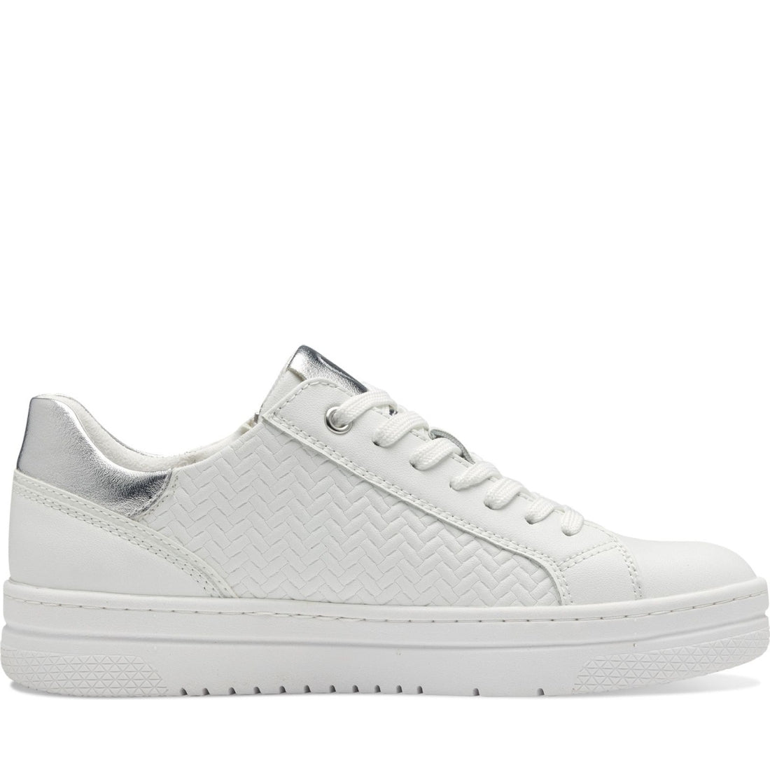 Marco Tozzi womens white comb ago trainers | Vilbury London