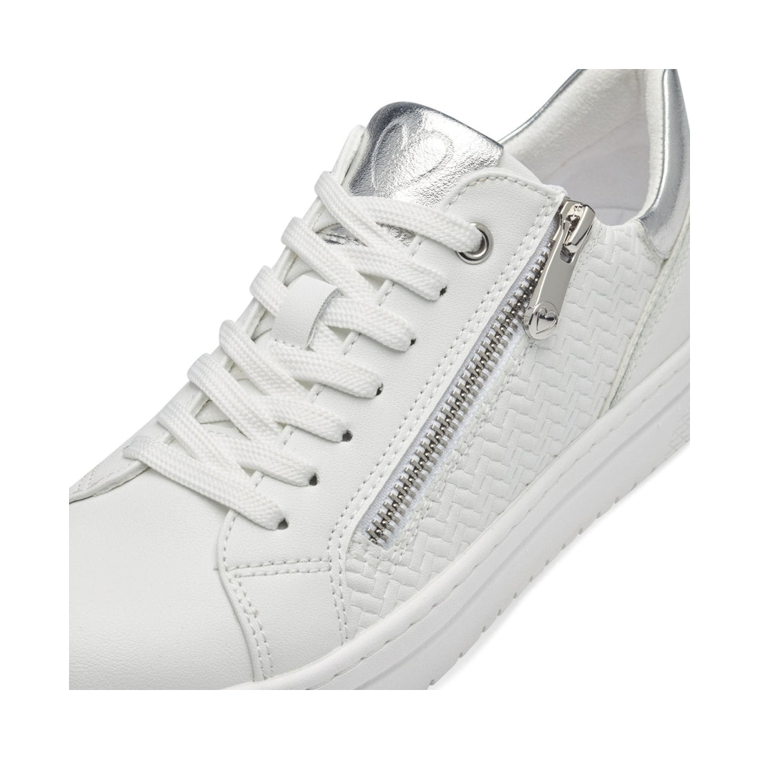 Marco Tozzi womens white comb ago trainers | Vilbury London