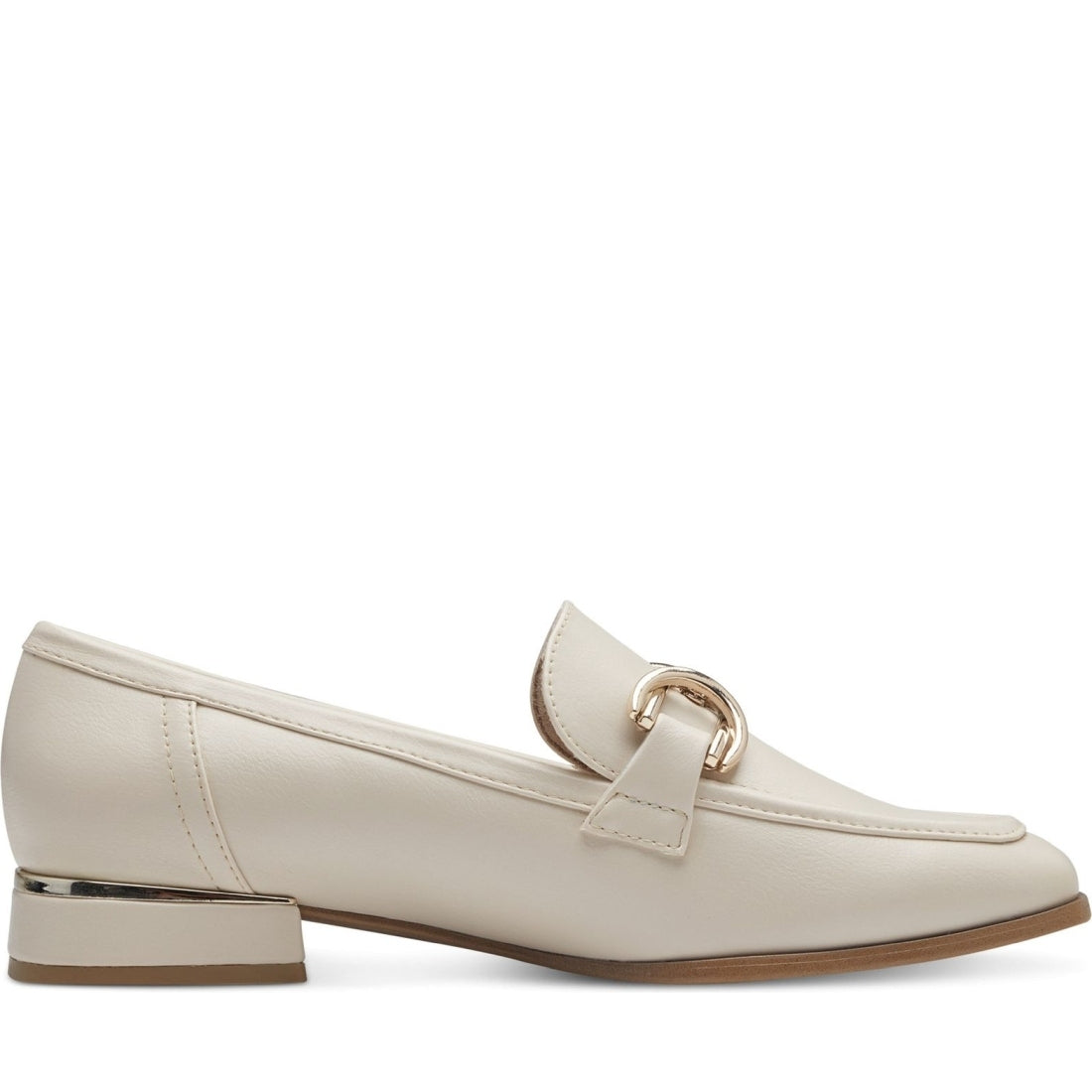 Marco Tozzi womens cream biano loafers | Vilbury London