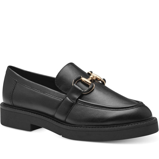 Marco Tozzi womens black wiston loafers | Vilbury London