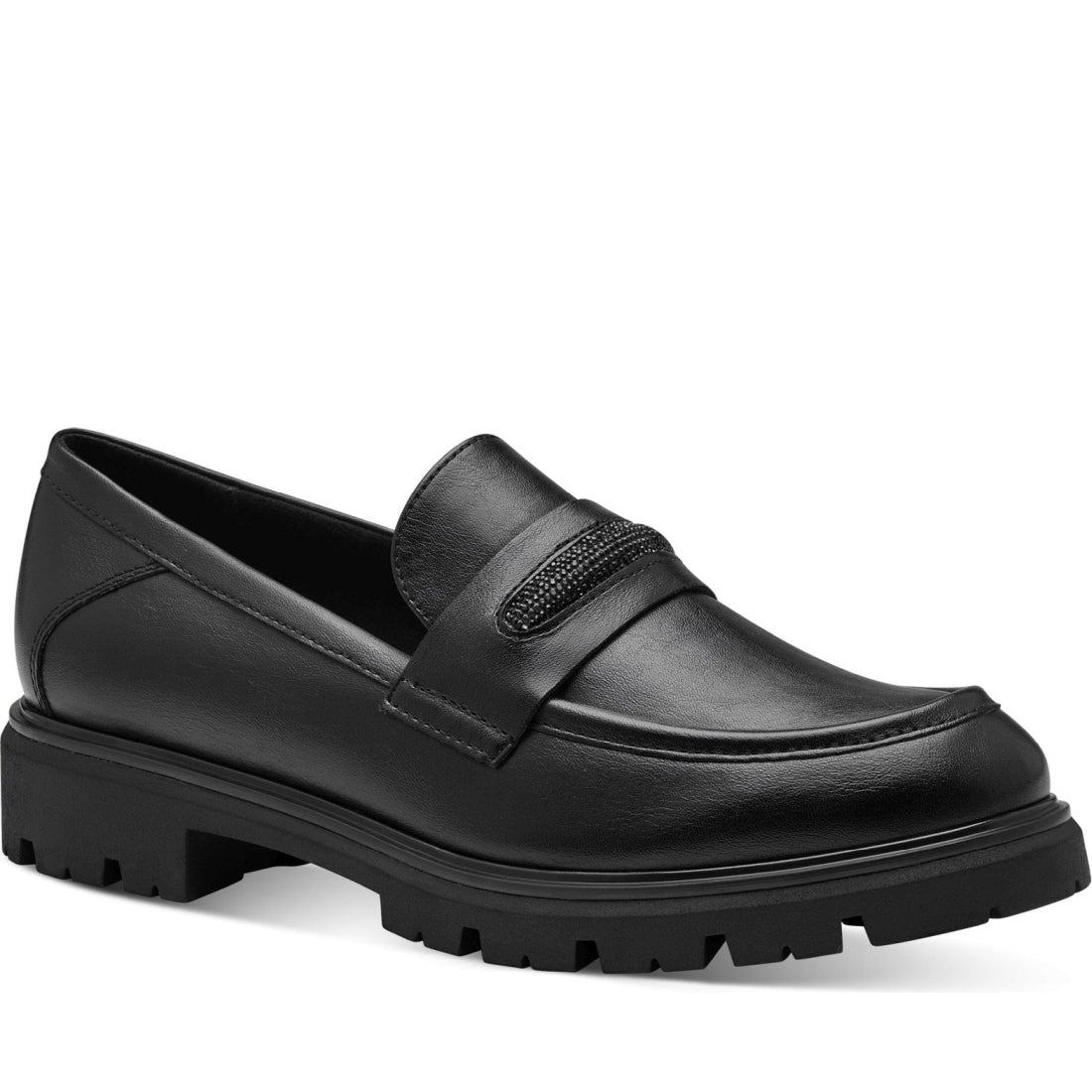 Marco Tozzi womens black bello loafers | Vilbury London