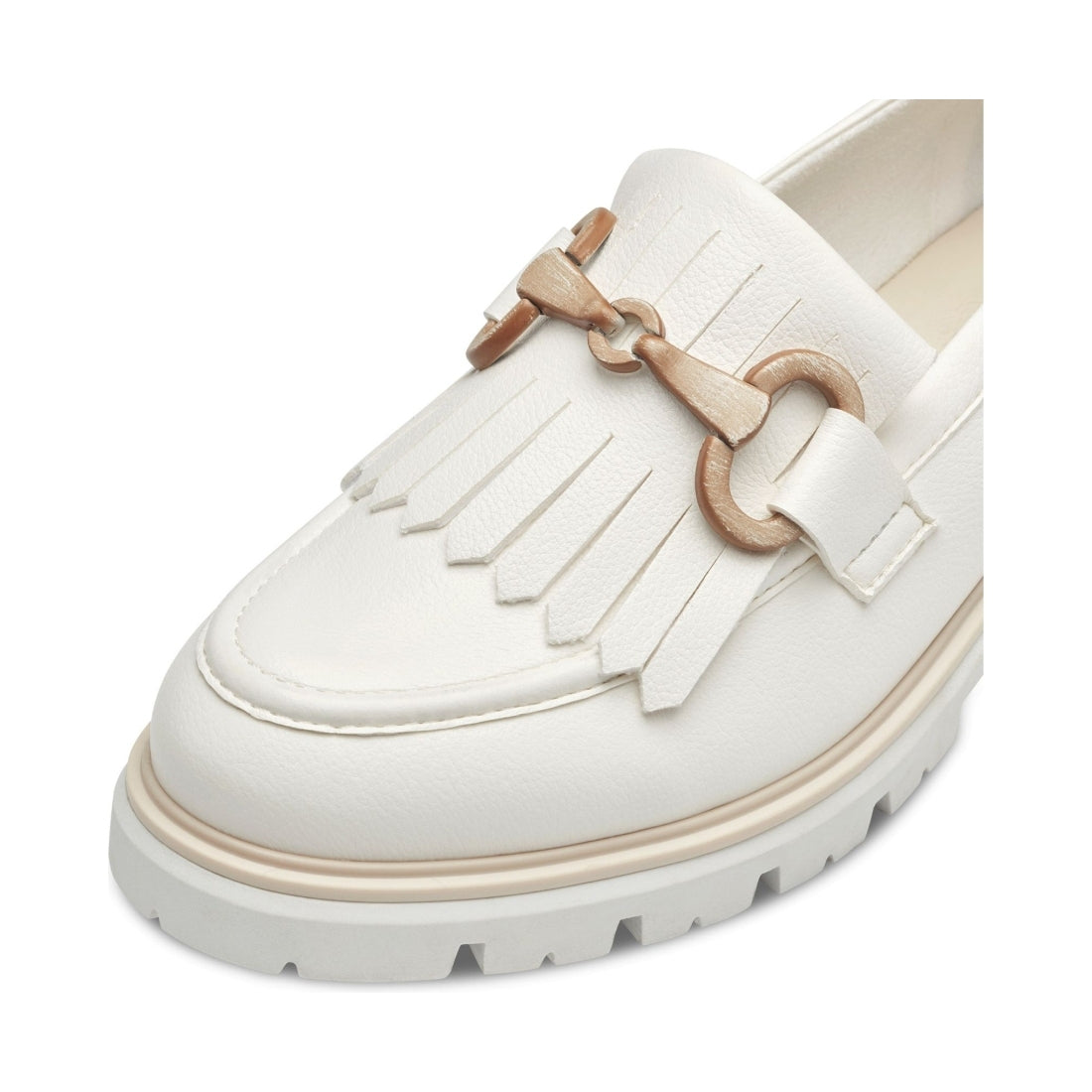 Marco Tozzi womens white bello loafers | Vilbury London