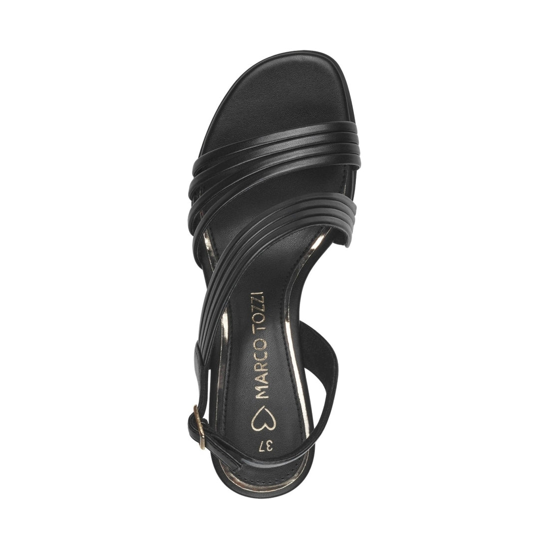 Marco Tozzi womens black nappa ala sandals | Vilbury London