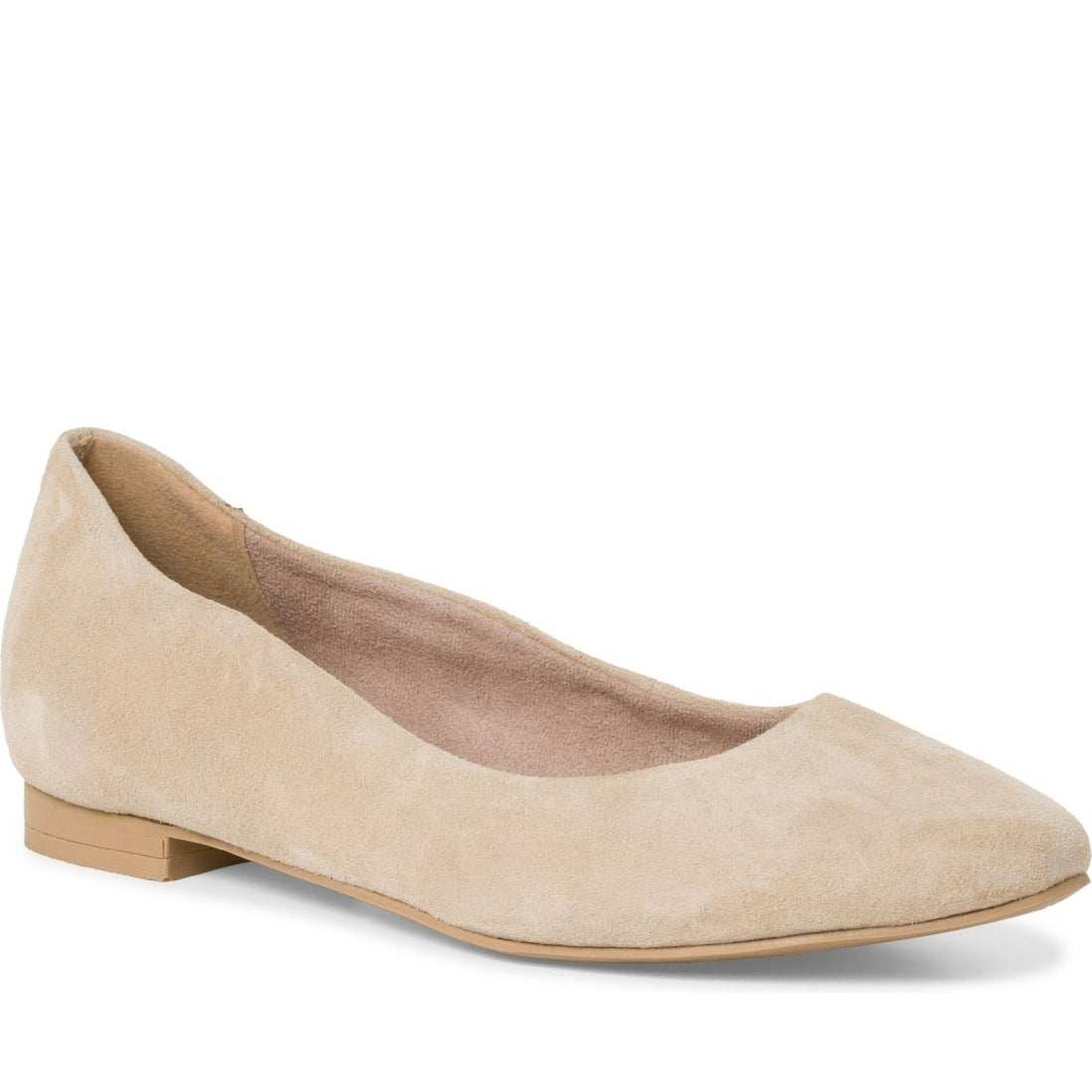 Tamaris womens taupe casual closed ballerinas | Vilbury London