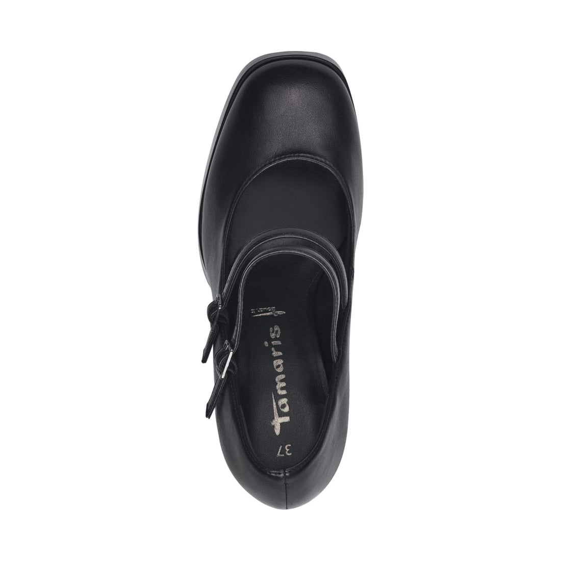Tamaris womens black matt elegant closed pumps | Vilbury London