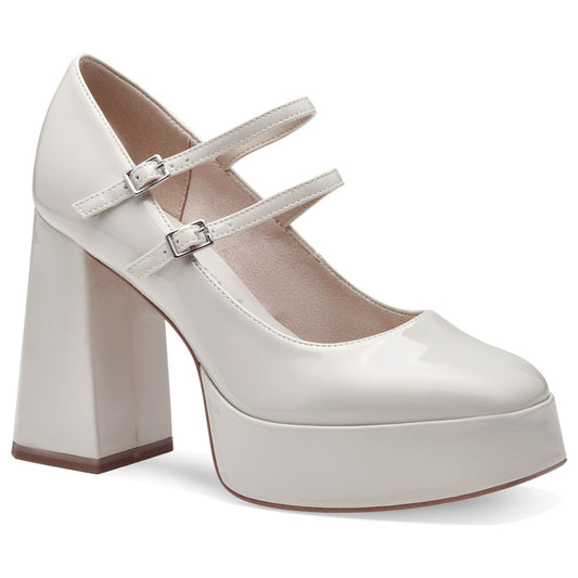 Tamaris womens ivory elegant closed pumps | Vilbury London