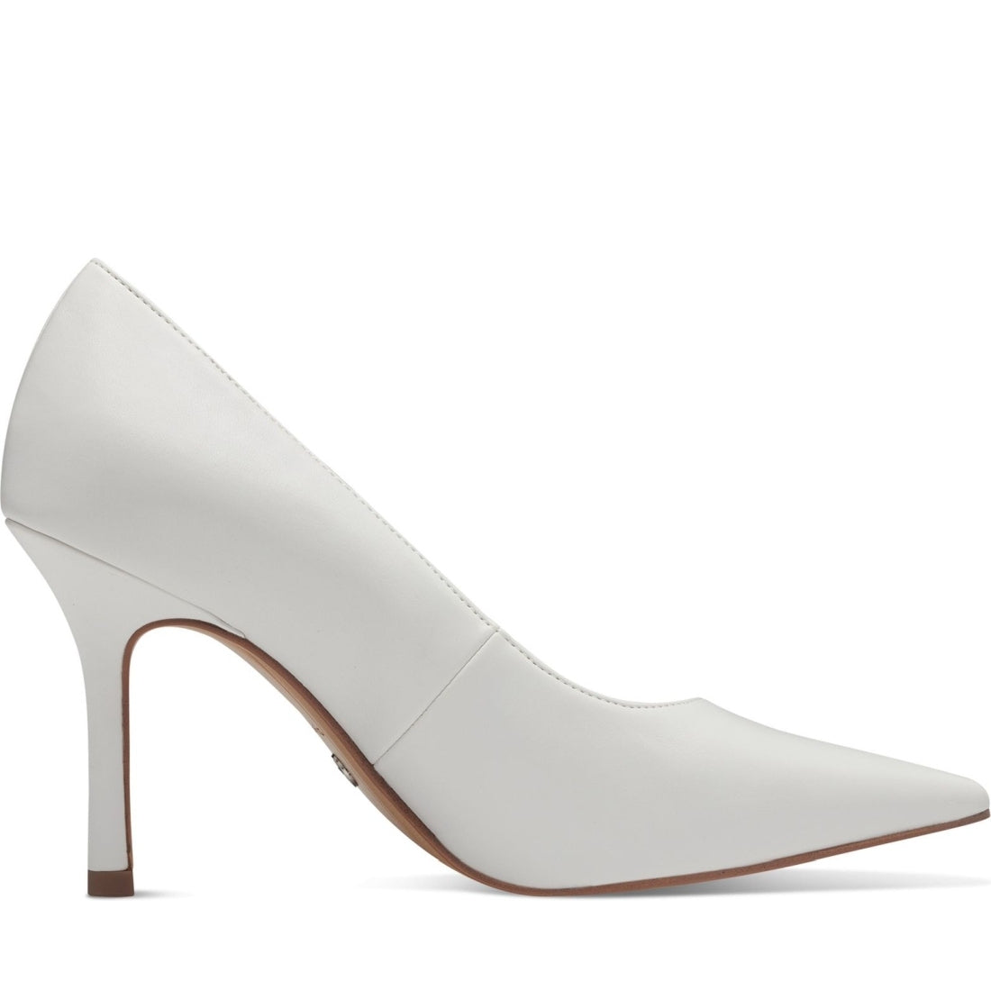 Tamaris womens white matt classic closed pumps | Vilbury London