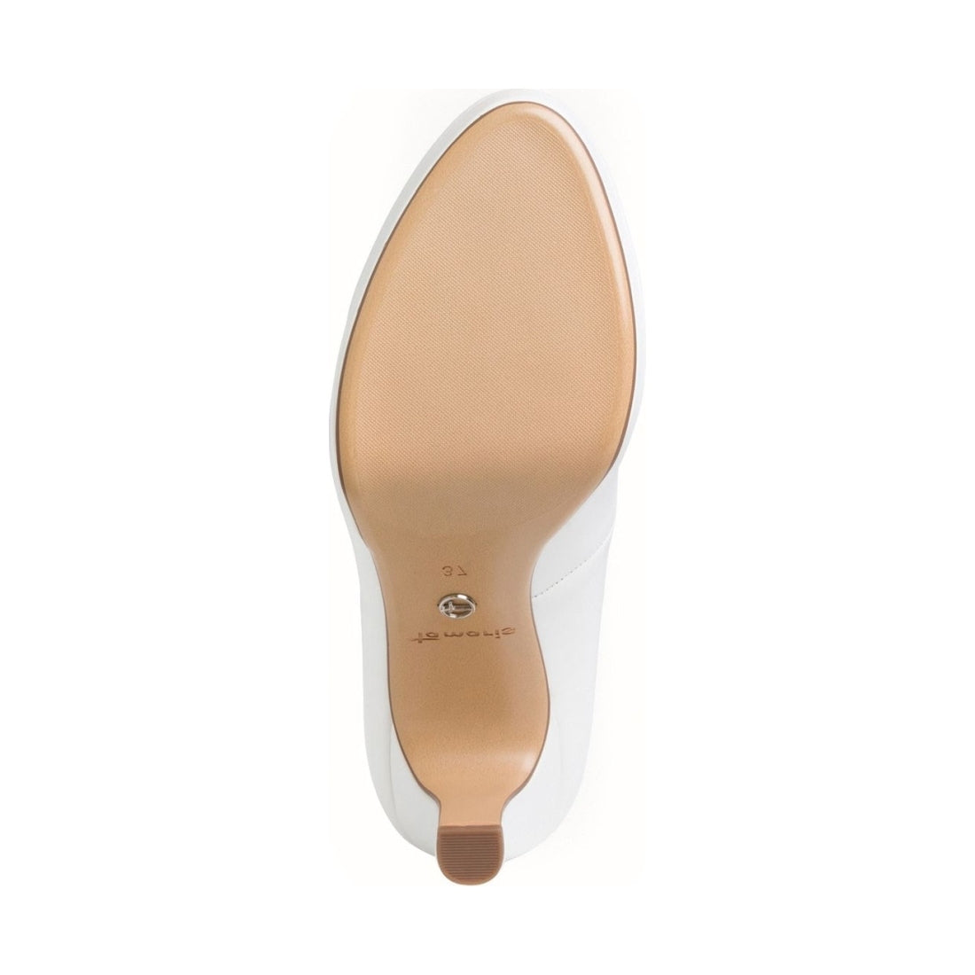 Tamaris womens white matt classic closed pumps | Vilbury London