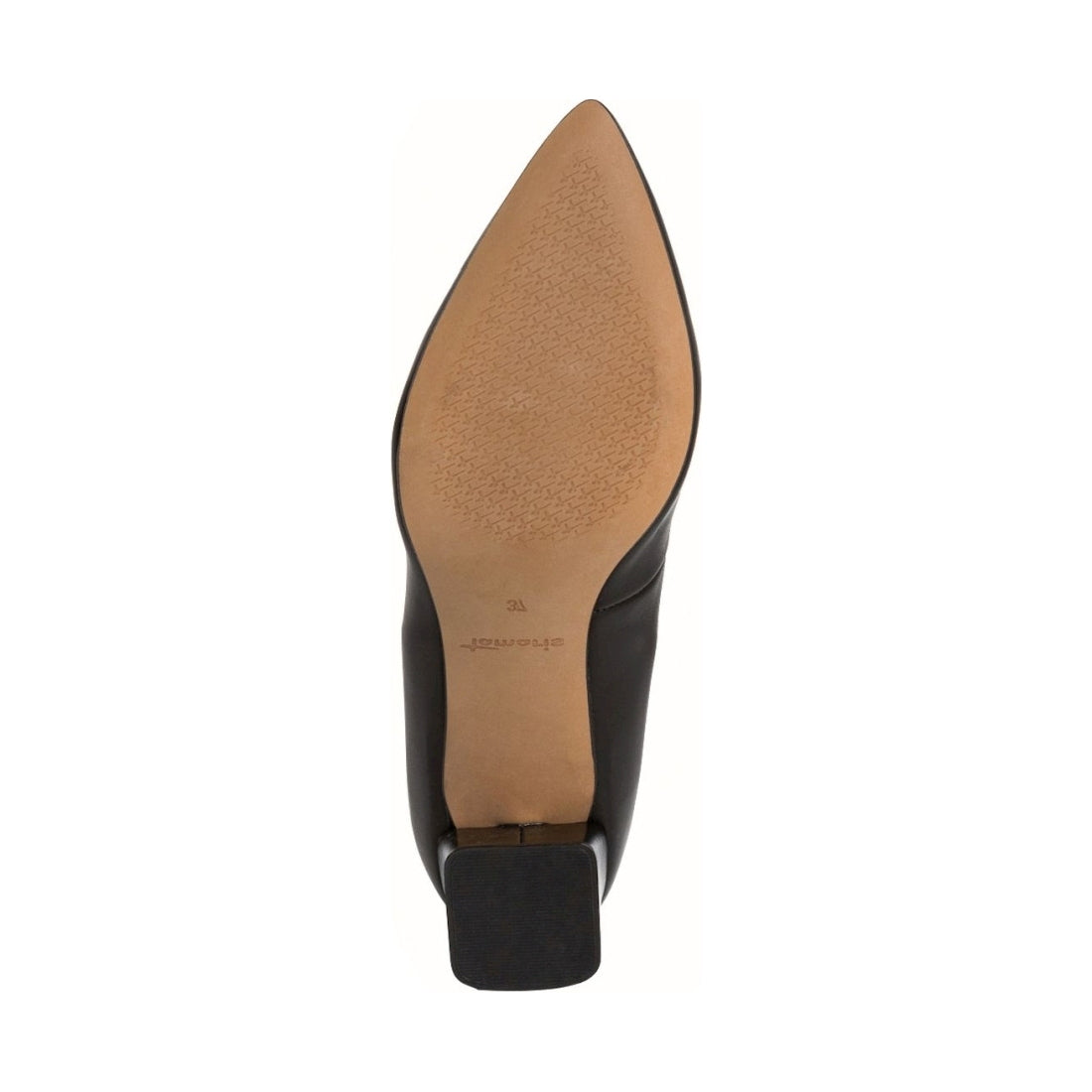 Tamaris womens black leather classic closed pumps | Vilbury London