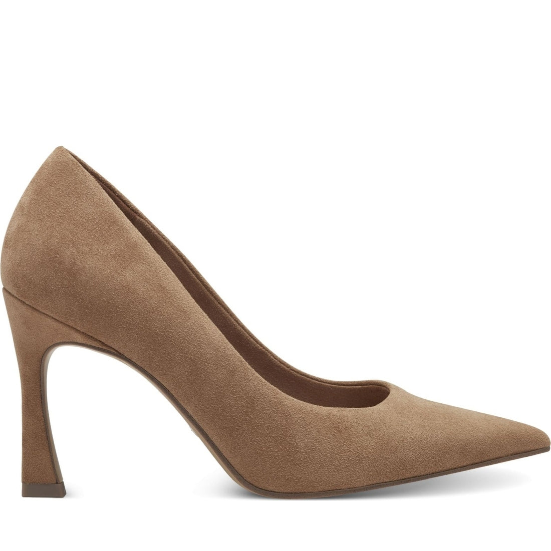 Tamaris womens camel leather elegant closed pumps | Vilbury London