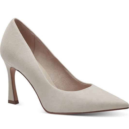 Tamaris womens ivory leather elegant closed pumps | Vilbury London