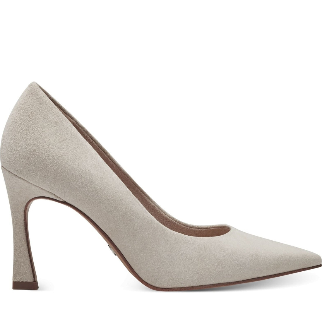 Tamaris womens ivory leather elegant closed pumps | Vilbury London