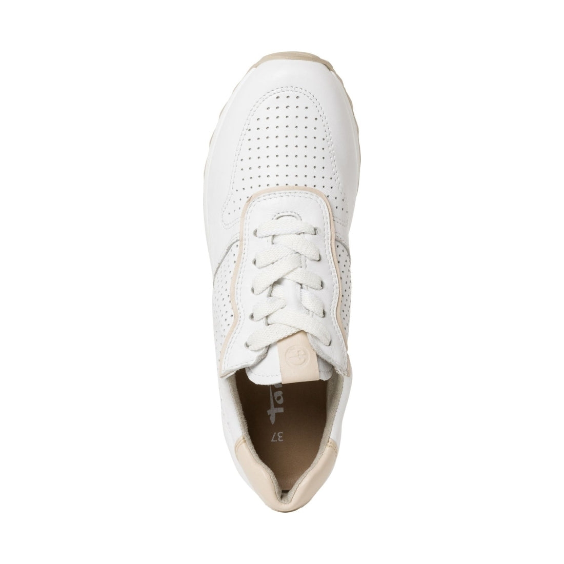 Tamaris womens white leisure trainers | Vilbury London