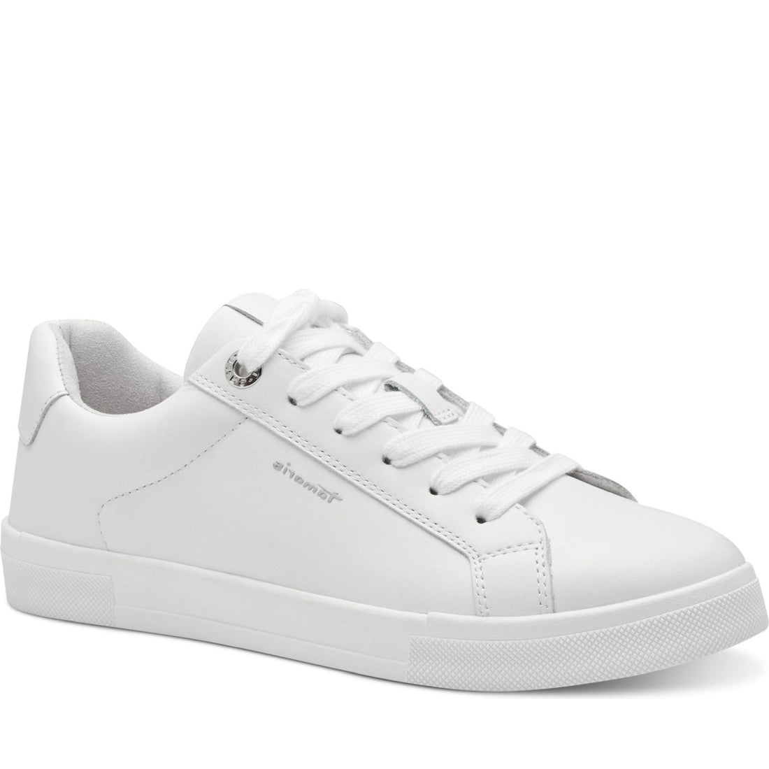 Tamaris womens white uni leisure trainers | Vilbury London