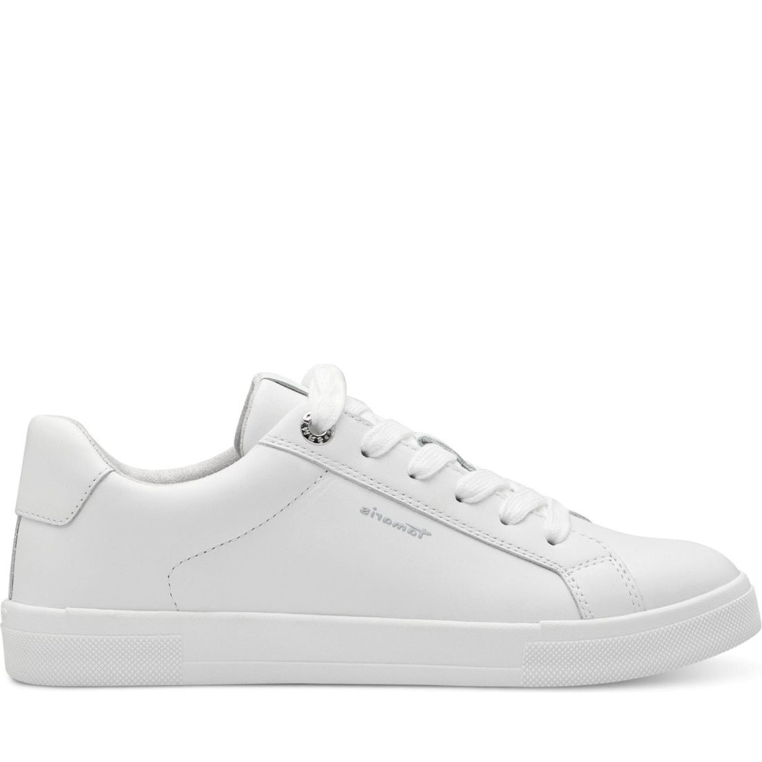 Tamaris womens white uni leisure trainers | Vilbury London