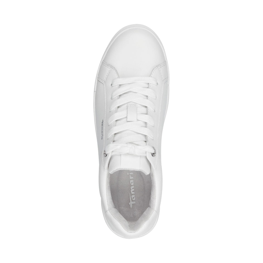 Tamaris womens white uni leisure trainers | Vilbury London