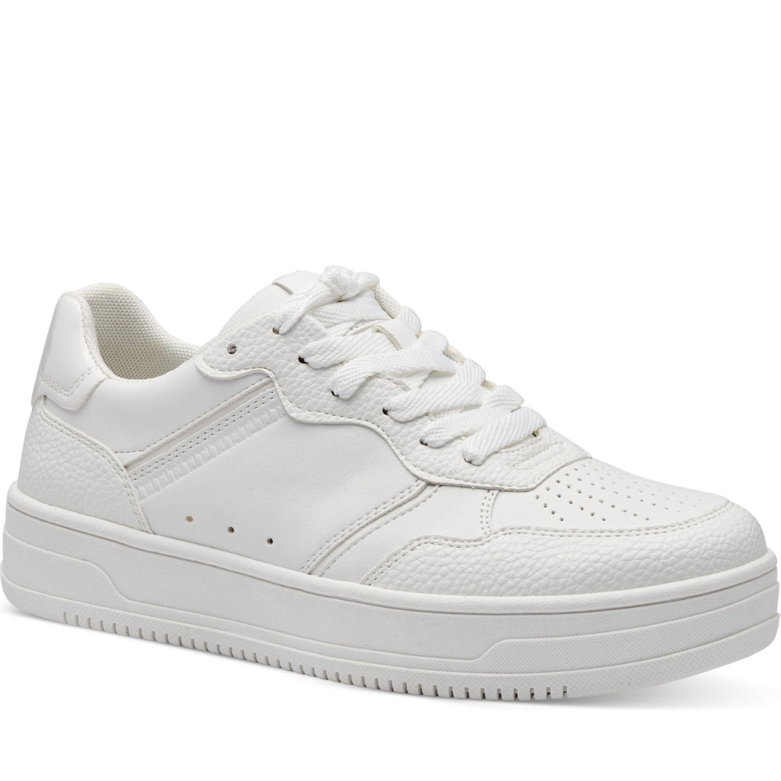 Tamaris womens white uni leisure trainers | Vilbury London