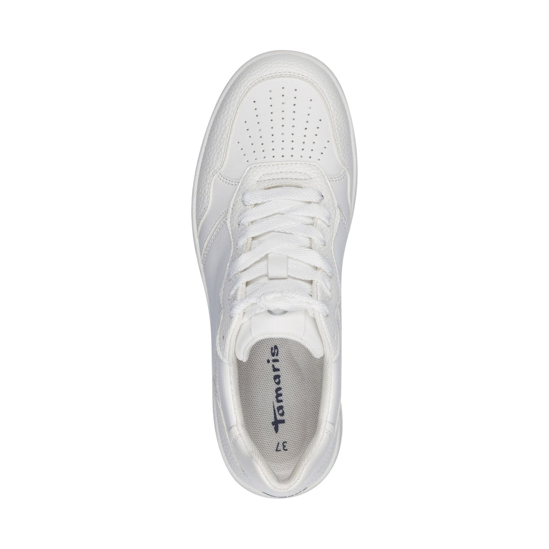 Tamaris womens white uni leisure trainers | Vilbury London